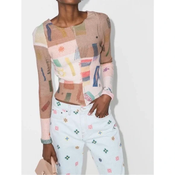 Eckhaus Latta Filati Patchwork Knit Sweater Top - Picture 11 of 15